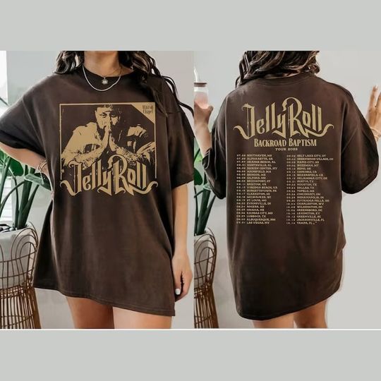 Discover Jelly Roll 2023 Tour Shirt, Jelly Roll Backroad Baptism 2023 Tour Shirt