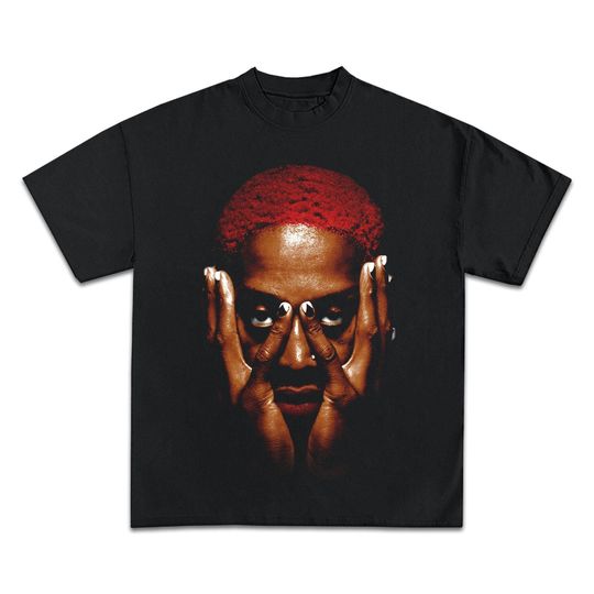 Discover DENNIS RODMAN Shirt, Red Vintage Rap Tee Hip Hop Style