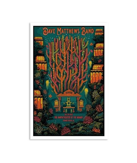 Discover Poster Dave Matthews Band Orange Beach, AL, The Wharf Amphitheater July 26 2023