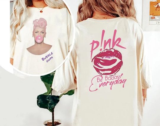 Discover P!NK Pink bubblegum  Color 2 Side Shirt, P!nk Summer Carnival Tour 2023
