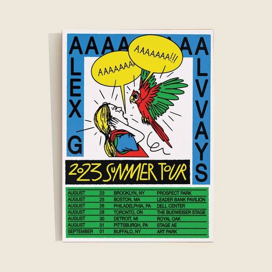 Discover Alex G 2023 Summer Tour Poster, Alex G And Alvvays Tour Poster