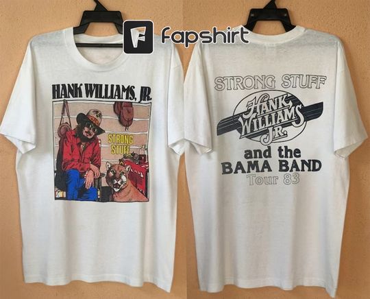 Discover 1983 Hank Williams Jr. & The Bama Band Strong Stuff Tour T-Shirt, Vtg 80s Hank Williams Jr Shirt