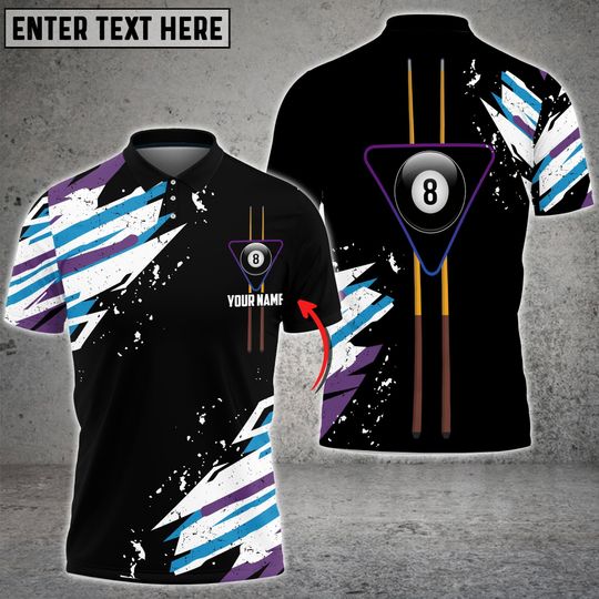 Discover Watercolor Billiard Personalized Polo Shirt