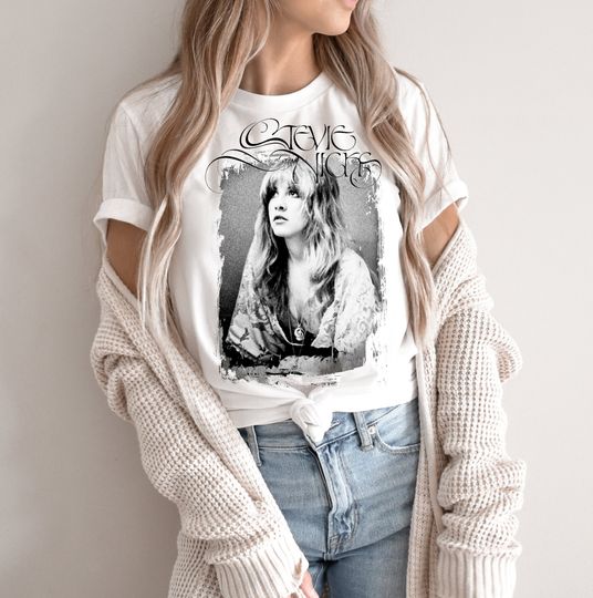 Discover Stevie Nicks Fleetwood Mac 1970's Rock N Roll Band Concert T Shirt