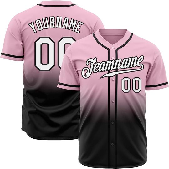 Discover Custom Gradient Baseball Jersey, Personalized Printed Team Name Number