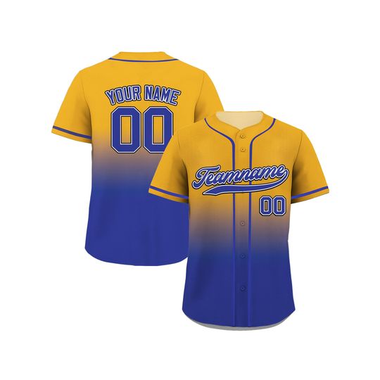 Discover Yellow Royal Blue Baseball Jersey Custom Teamname Name Number