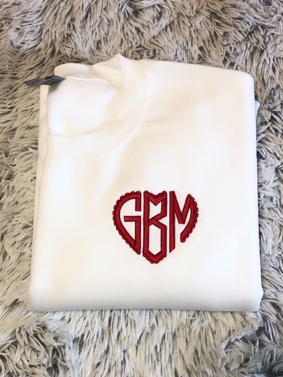 Discover Monogrammed Initials Embroidered Sweatshirt