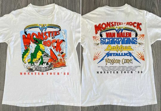 Discover 1988 Monsters Of Rock Tour Concert T Shirt