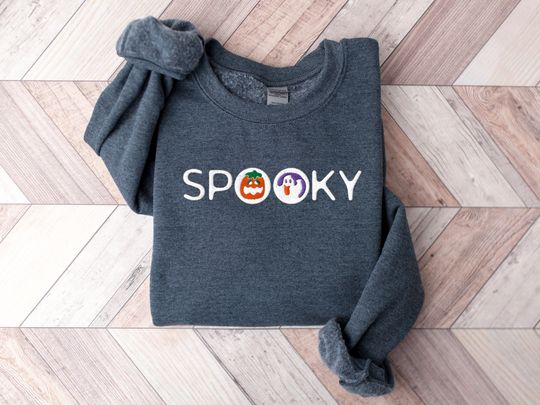 Discover Embroidered Halloween Cookies Spooky Season Sweatshirt