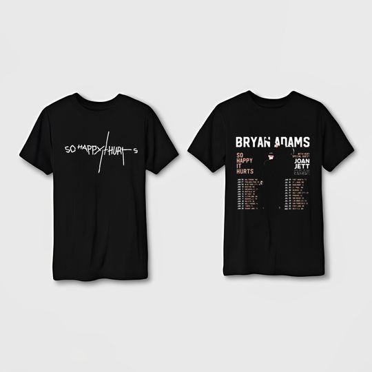 Discover Bryan Adams Tour 2023 T-Shirt, So Happy Hurts Tour Shirt