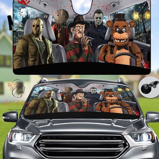 Discover Horror Sunshade, Scary Halloween Movie Character Car Sunshade