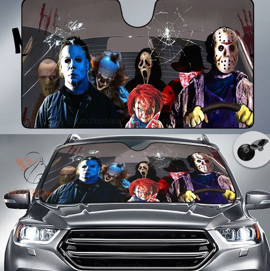 Discover Horror Character Auto Sunshade, Michael Jason Freddy Car Windshield