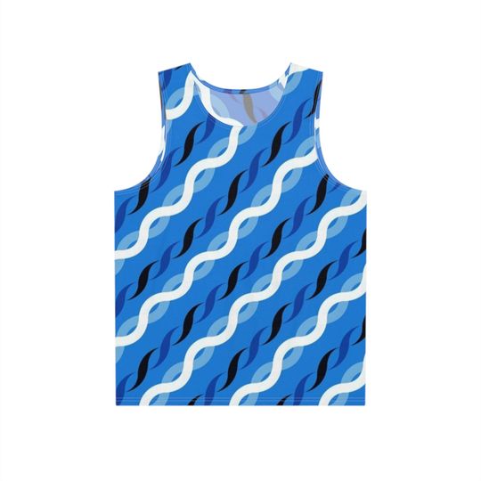 Discover Blue Wavy Lines Tank Top