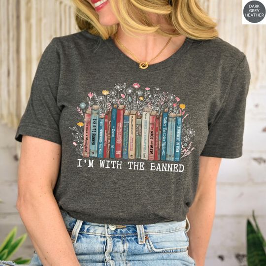 Discover Banned Books Shirt, Cute Floral Book Shirt, I'm with the banned Books T-shirt