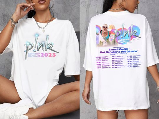 Discover Pink Summer Carnival 2023 Merch - Trustfall Album Shirt