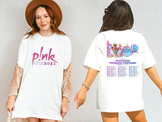 Discover P!nk Pink Singer Summer Carnival 2023 Tour Two Sided Shirt,Pink Tour Shirt,Trustfall Album Shirt,Pink Fan Lovers Shirt