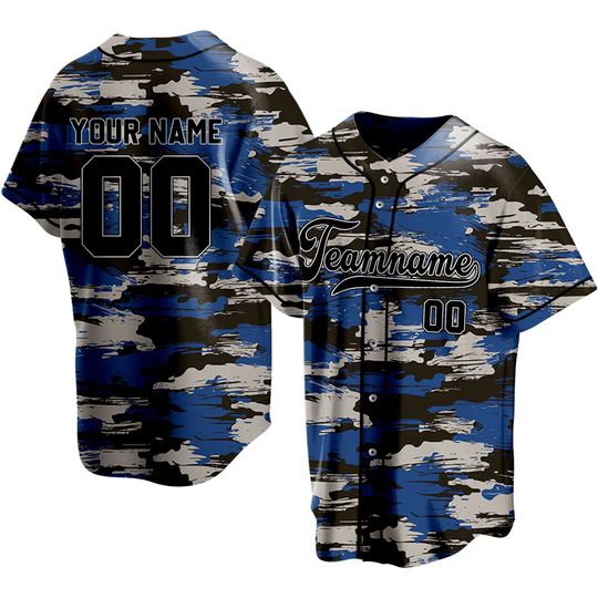 Discover Custom Jersey Abstract Camouflage, Custom Baseball Jersey, 3D All Over Print Jersey, Outfit For Baseball Fans