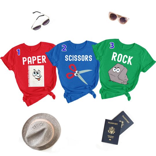 Discover Rock Paper Scissors Matching Family Shirt, Coordinating Family and Friend Shirts