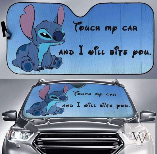 Discover Ohana Spirit Alien Car Sun Shade, Blue Alien Hawaii Quote Auto Sunshade