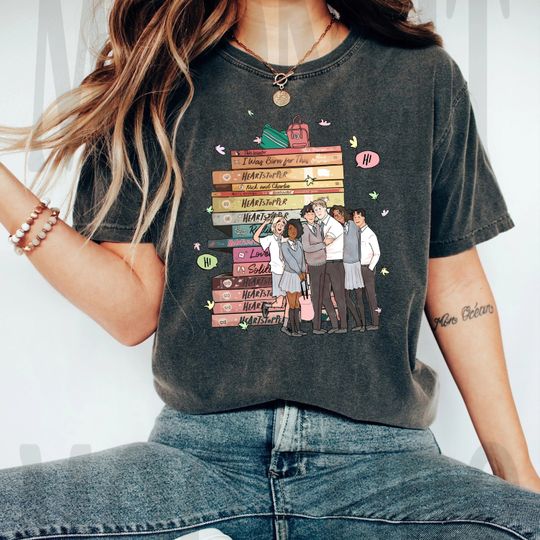 Discover Heartstopper Series Book  Color@ shirt, Charlie and Nick Bookish Inspired