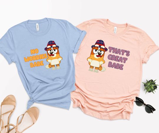 Discover No Worries Babe Bingo Shirt, BlueyDad Family Toddler Shirt