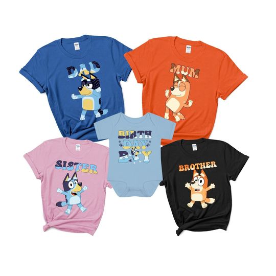 Discover Custom BlueyDad Family Party Shirt, Custom Birthday BlueyDad Shirt