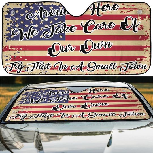 Discover Try That in a Small Town Music Car Sunshade, Jason Aldean Quote Cowboy Car Sunshade