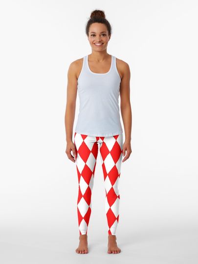 Discover Red and White Harlequin | Leggings