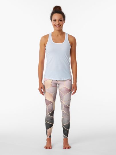 Discover Pink And Grey Gradient Cubes | Leggings