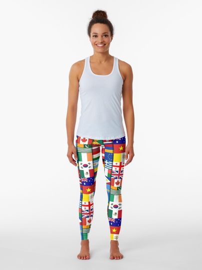 Discover 60 Flags of the Countries of the World, International Gift | Leggings
