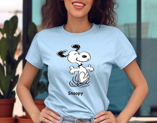 Discover Snoopy dog tee,very happy cartoon tshir , cute snoopy tee