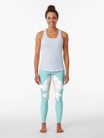 Discover Turquoise & White Bow | Leggings