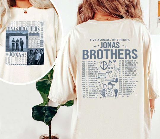 Discover Jonas Brothers 2023 Tour 2 Sides Shirt, Jonas Brothers Vintage T-Shirt