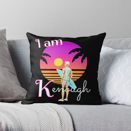 Discover I am Kenough retr Throw Pillow