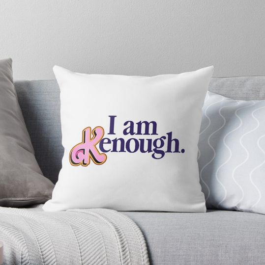 Discover I Am Kenough Barbi Throw Pillow