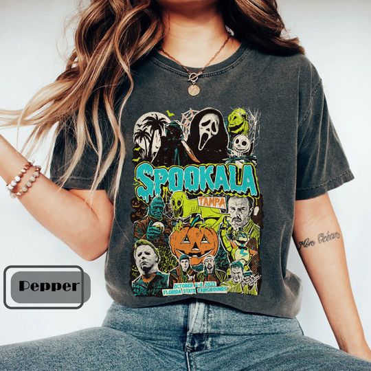 Discover Horror Ghost Face Vintage Shirt, Scream Spookala Shirt