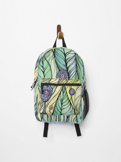 Discover Dandelions.Hand draw  ink and pen, Watercolor, on textured paper | Backpack