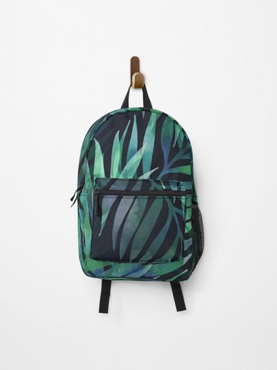 Discover Dark green palms leaves pattern | Backpack