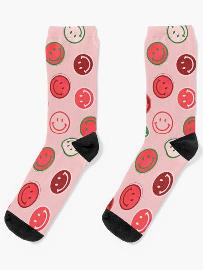 Discover Smiley Faces in Watermelon Palette  | Socks