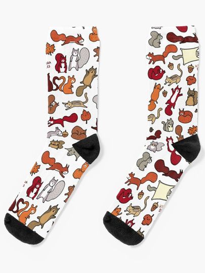 Discover Squirrels in Fall Doodle | Socks