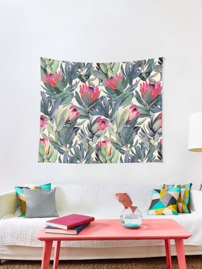 Discover Painted Protea Pattern | Tapestry
