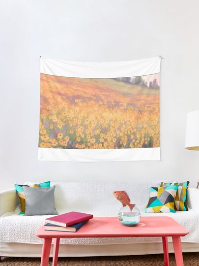 Discover Wildflower Mural without text | Tapestry