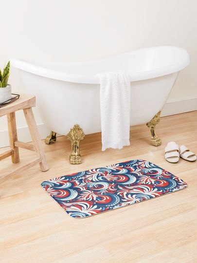 Discover Patriotic 4th of July Pattern 18 | Bath Mat