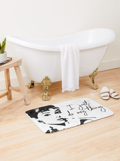Discover Audrey Heburn, I Just Do My Thing #blackandwhite | Bath Mat