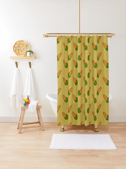 Discover Simpsonesque Corn | Shower Curtain