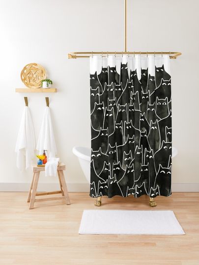 Discover Suspicious Cats | Shower Curtain