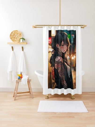 Discover girl tattoo art | Shower Curtain