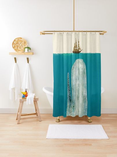 Discover The Whale - colour option | Shower Curtain