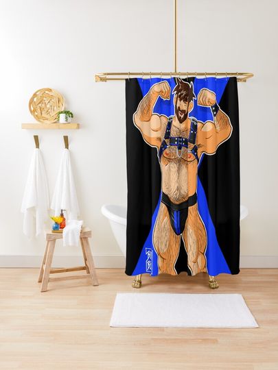 Discover ADAM LIKES HARNESS - BLUE | Shower Curtain