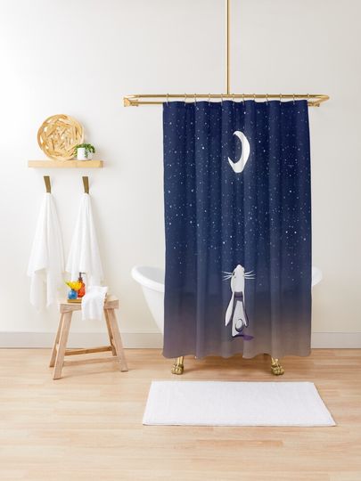 Discover Moon Bunny | Shower Curtain